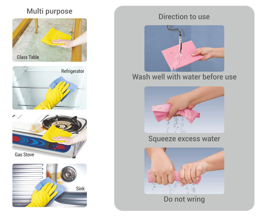 Spotzero Sponge Cleaning Cloth Pac 3pc