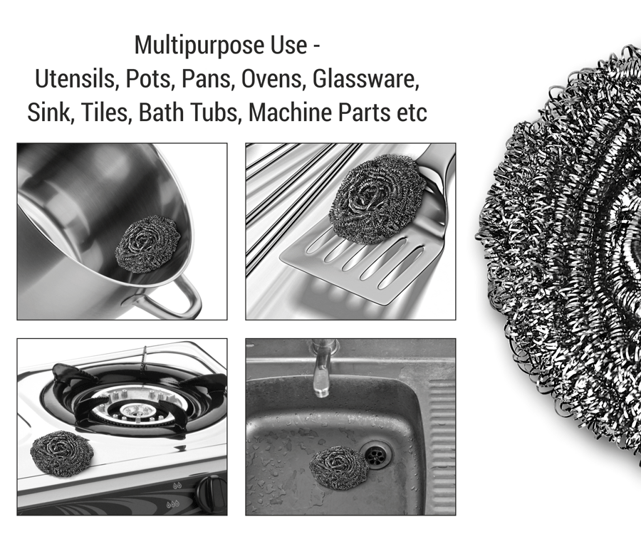 Spotzero Stainless Steel Scourer Pac 3pc