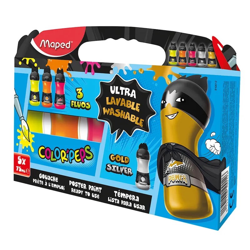Color'peps Paint 5x75ml fluo+metal clrs
