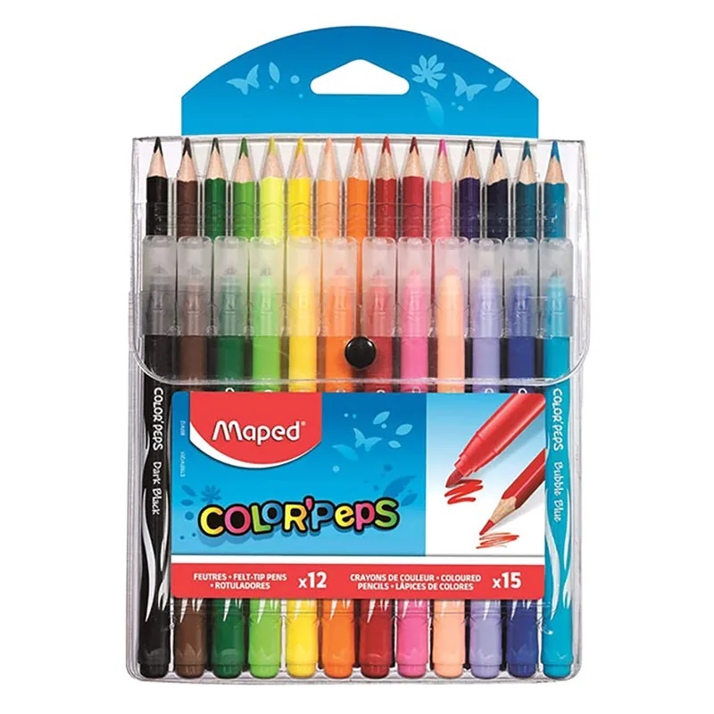 Pulse Combo Pack 15ColPencils+12 FeltTip