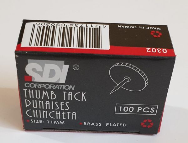 Thumb Tacks SBX=100pc/Bx=10sbx