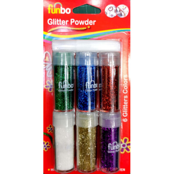 Glitter Powder 50gm Bx=6 Neon col