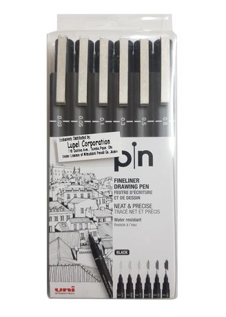 Uni Pin Fine Liner PAC=06ea BK