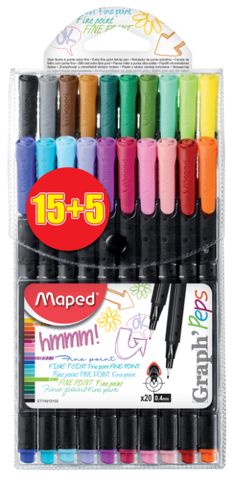 Graph'Peps Fineliner Pack=15 + 5