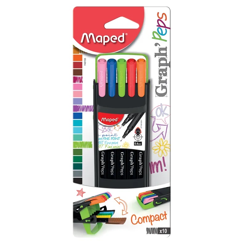 Graph'Peps Fineliner Compact Pack=10
