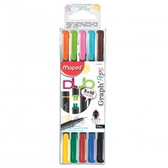 Graph'Peps Fineliner DUO Pack=5 Pcs