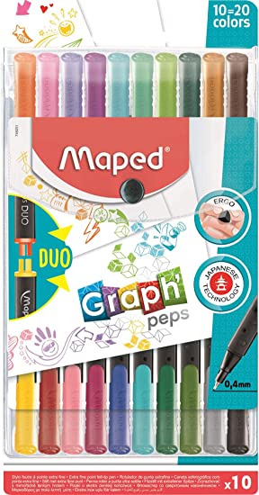 Graph'Peps Fineliner DUO Pack=10