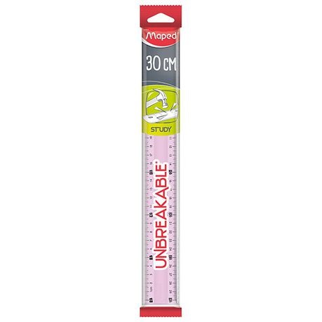 Ruler Study Unbreakable 30cm/12in BX=25p