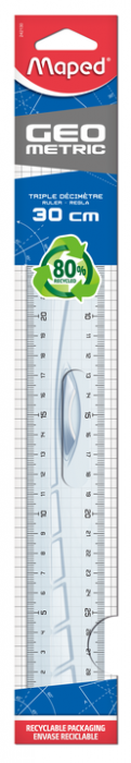 Ruler 30cm Geometric Grip