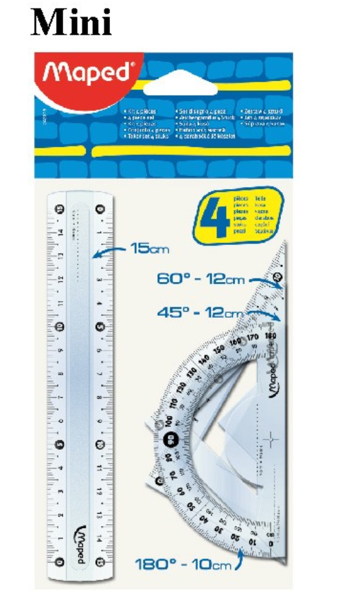 Ruler 15cm Cristal Mini 4pcSet