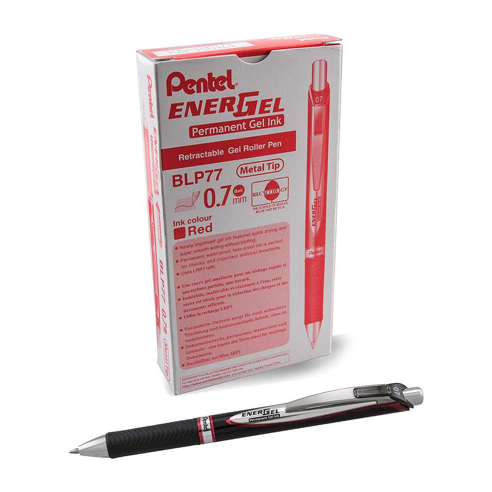 Energel Permanent Ink 0.7mm Red