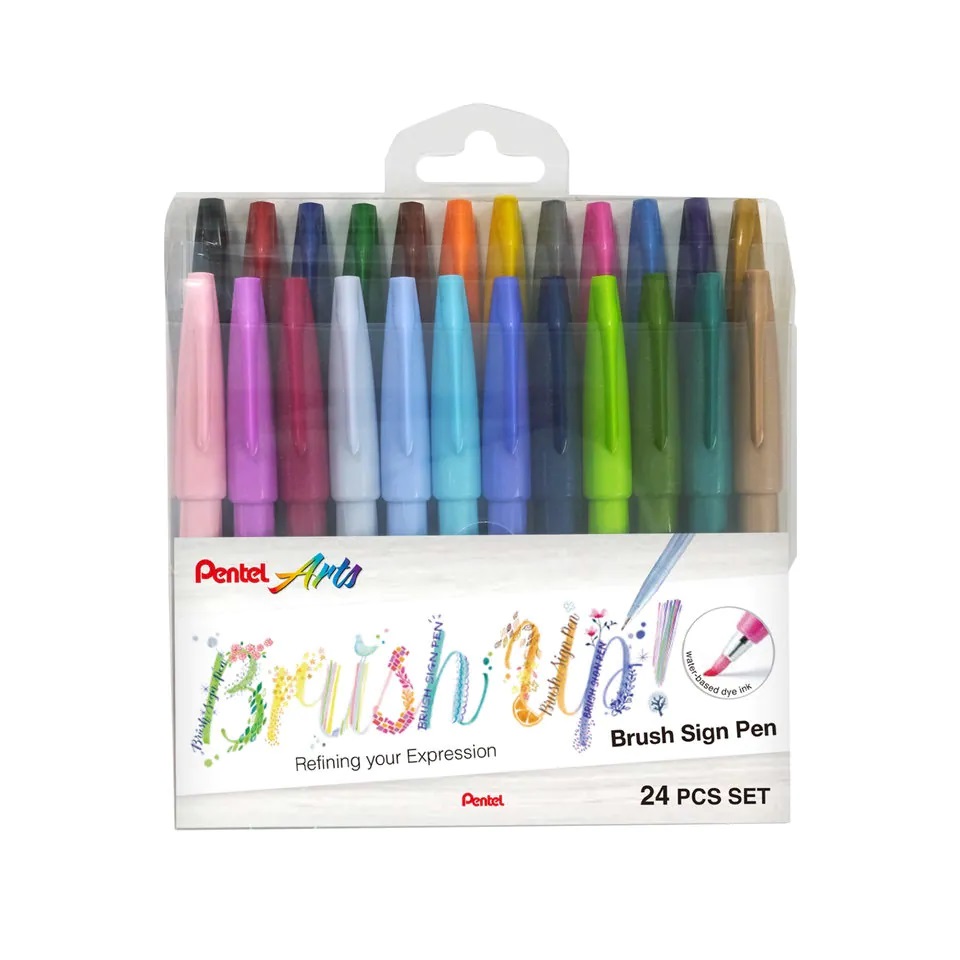 Brush Sign Pen Wallet of 24 colors