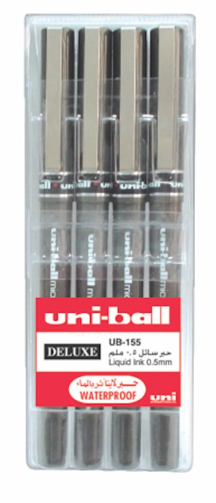Uniball Delux 0.5mm pen Wlt=4p