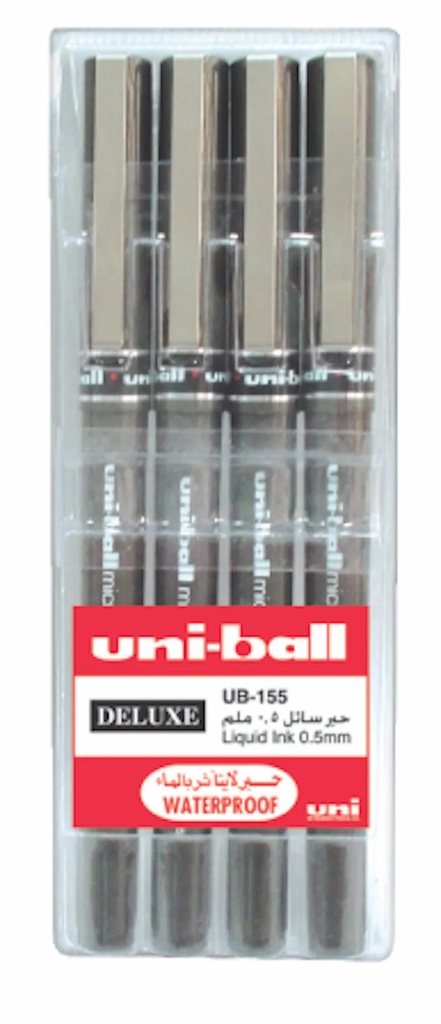 Uniball Delux 0.5mm pen Wlt=4p