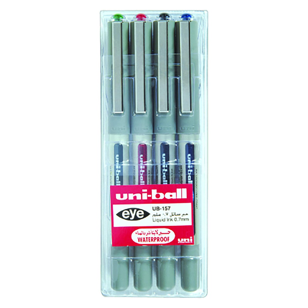 Uni-ball Eye 0.7mm pen Wlt=4pc