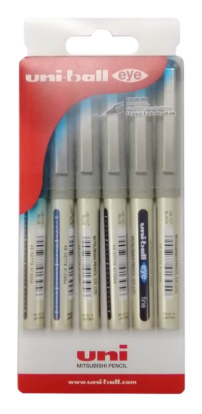 Uni-ball Eye fine pen Wlt=5col