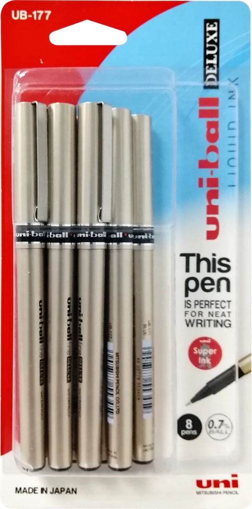 Uni-ball DELUXE roller pen bls=8pcs BE
