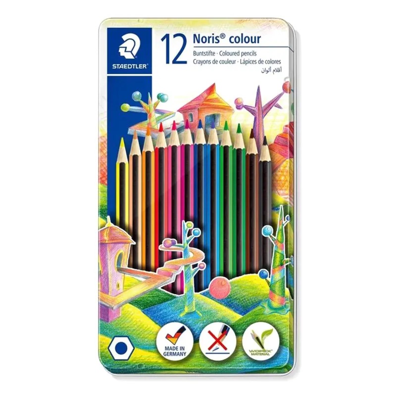 Noris Coloured Pencils Metal Set=12col.