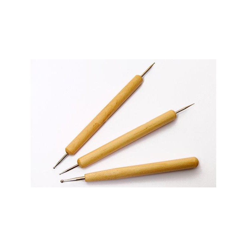 Stylus Ball Wood Hndl set=3pc