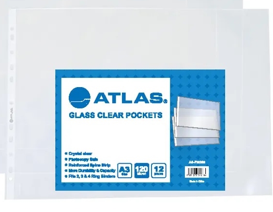 Glass clear A3 pokt PP 120 mic