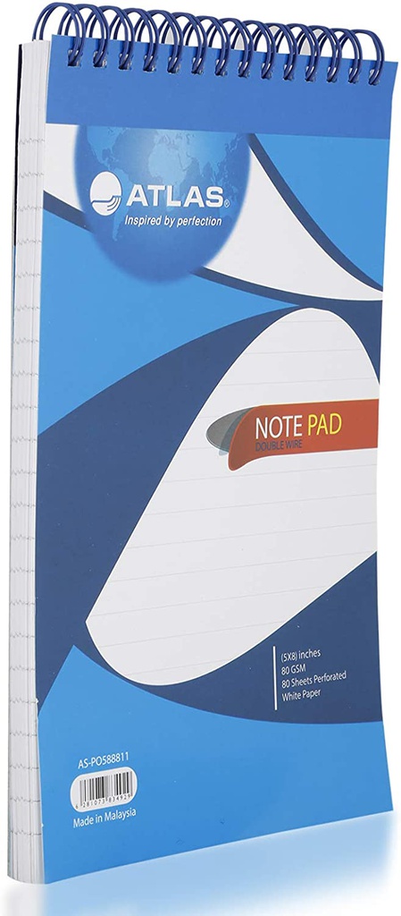 DOUBLE WIRE NOTE PAD 5X8 80GSM 80SHTS