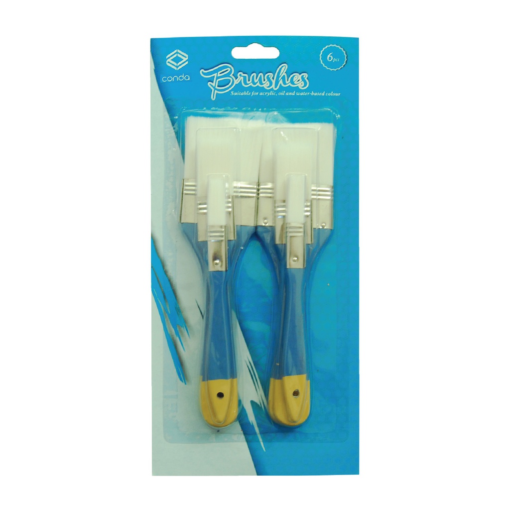 Brush set 6pcs #1/2&quot; 1&quot; 2&quot;