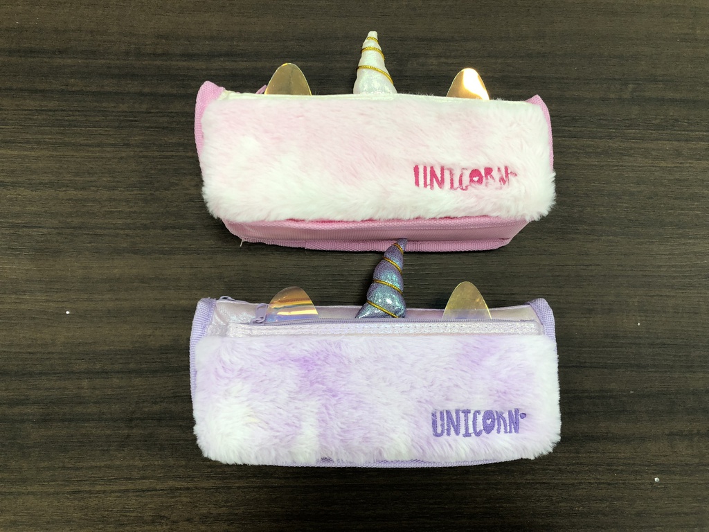 Pencil Case Unicorn w/Horn Purple/Pink