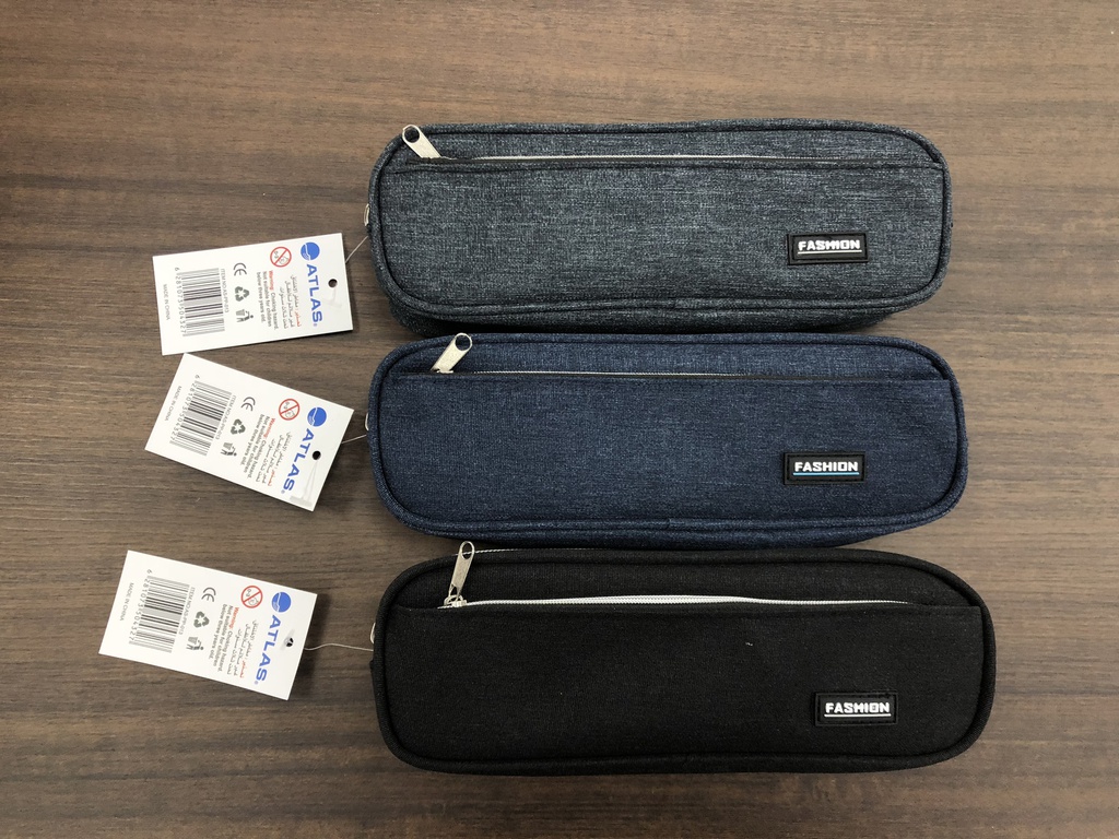 Pencil Case Square Plain Blue/Black/Grey