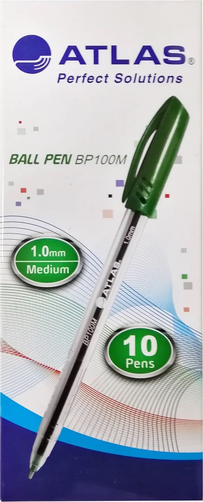 Ball Pen 1.0mm Medium  BX=10 Green