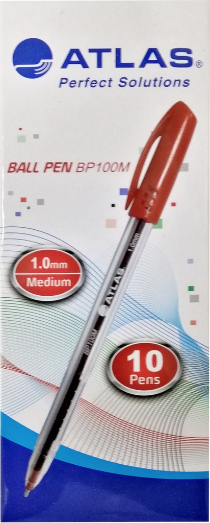 Ball Pen 1.0mm Medium  BX=10 Red