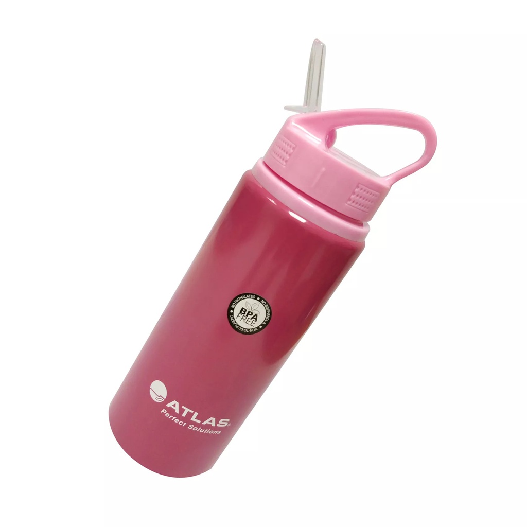 Water Bottle Sipper Aluminium Pink 0.6 L