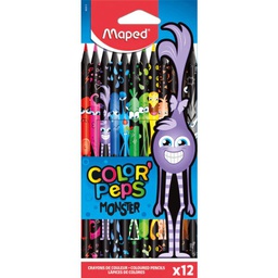 [MD-862612] Color Pencils Black Monster 12 colorsMaped