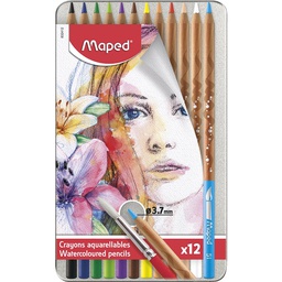 [MD-832412] WatercolourPencils Artist metal ST=12colMaped