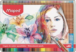 [MD-832448] WatercolourPencils Artist metal ST=48colMaped