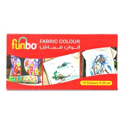 [FO-FABRIC-1225] Fabric Col Paint Set 12 col X 25ml bottlFunbo