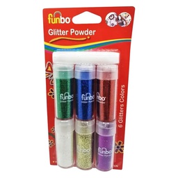 [FO-GP-0701] Glitter Pdr sparkling Bls=9gm x6col+glueFunbo