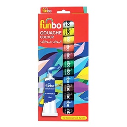 [FO-GOUACHE-1212] Gouache Paint Set 12 col X 12ml  TubesFunbo