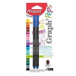 [MD-749140] Graph'Peps Fineliner Blue Bls=2Maped