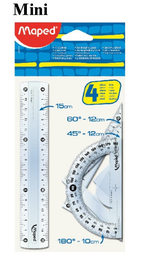 [MD-242815] Ruler 15cm Cristal Mini 4pcSetMaped