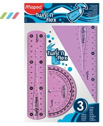 [MD-895024] Ruler 15cm Twist n Flex 3pcSetMaped