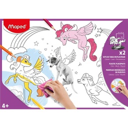 [MD-831218] PHOTO COLOURING PLASTIC PLACEMAT SET 2EAMaped