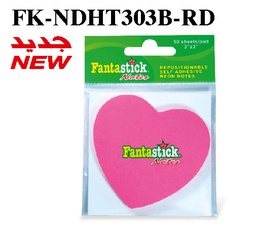 [FK-NDHT303B-RD] Stick Notes Fluor. Hearts bls-RDFantastick