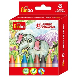 [FO-JCR-12] Jumbo Crayons Pack of 12 ColsFunbo