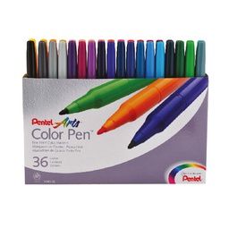 [PE-S360-36A] Color Pens Fibre Tip Set=36ColPentel