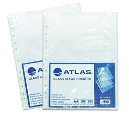 [AS-F32438-20] Glas Clr Pokt PP 80m A4 pak=20Atlas