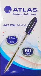 [AS-BP100F-BE/50P] Ball Pen 0.7mm Fine  BX=50 BlueAtlas