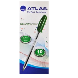 [AS-BP100F-GN] Ball Pen 0.7mm Fine  BX=10 GreenAtlas