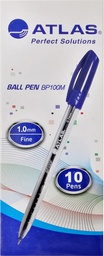 [AS-BP100M-BE] Ball Pen 1.0mm Medium  BX=10 BlueAtlas