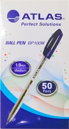 [AS-BP100M-BE/50P] Ball Pen 1.0mm Medium  BX=50 BlueAtlas