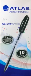 [AS-BP100M-BK] Ball Pen 1.0mm Medium  BX=10 BlackAtlas